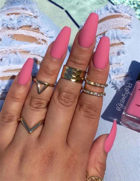 pink matte nails|More.